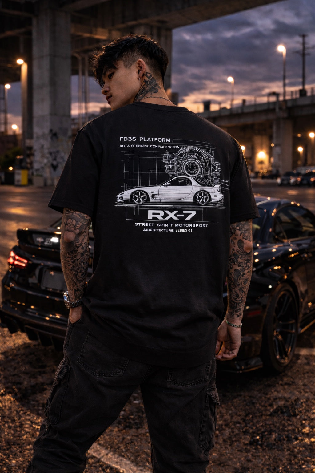 Street Spirit RX-7 Black T-Shirt