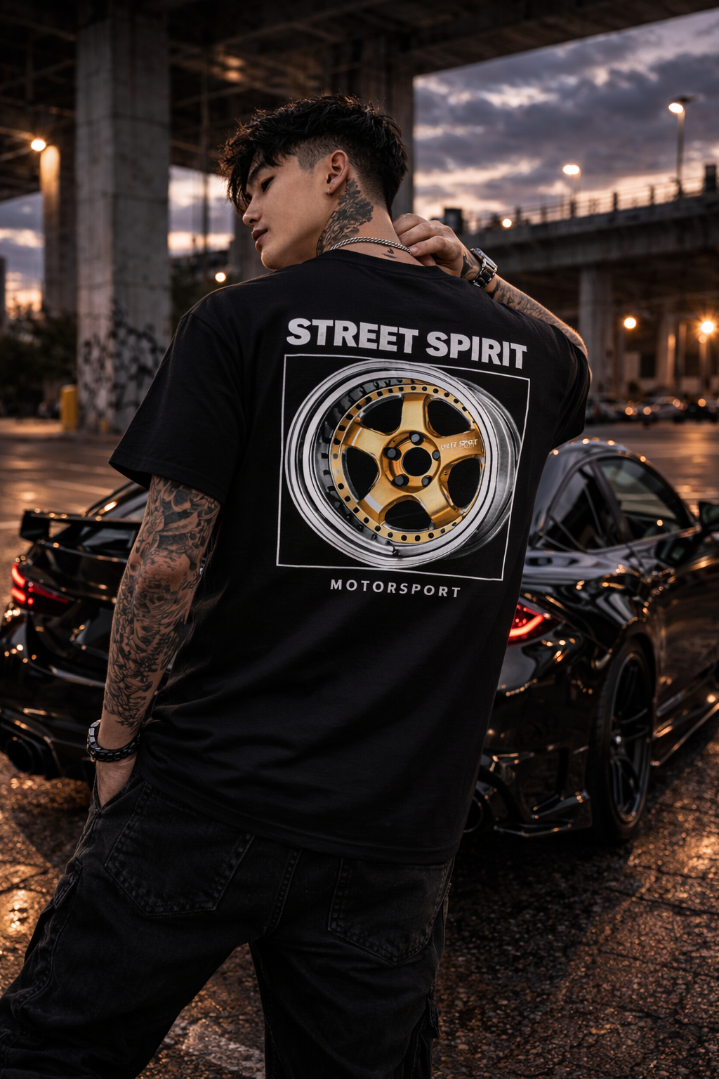 Street Spirit Wheel Black T-Shirt
